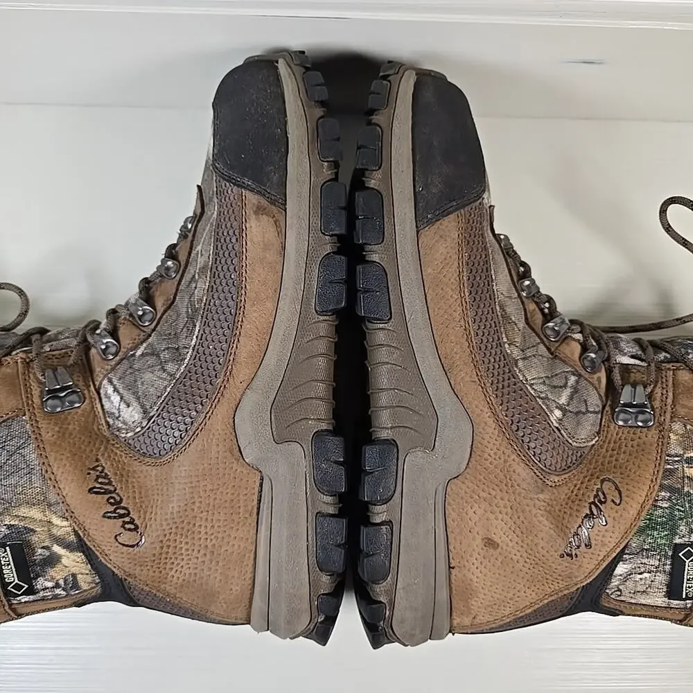 Cabelas Camo Hunting Boots Mens 9 Waterproof Insulated Tall Gore-Tex Thinsulate